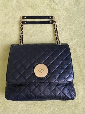 DKNY Black Quilted Nappa Leather Convertible Chain Shoulder Bag